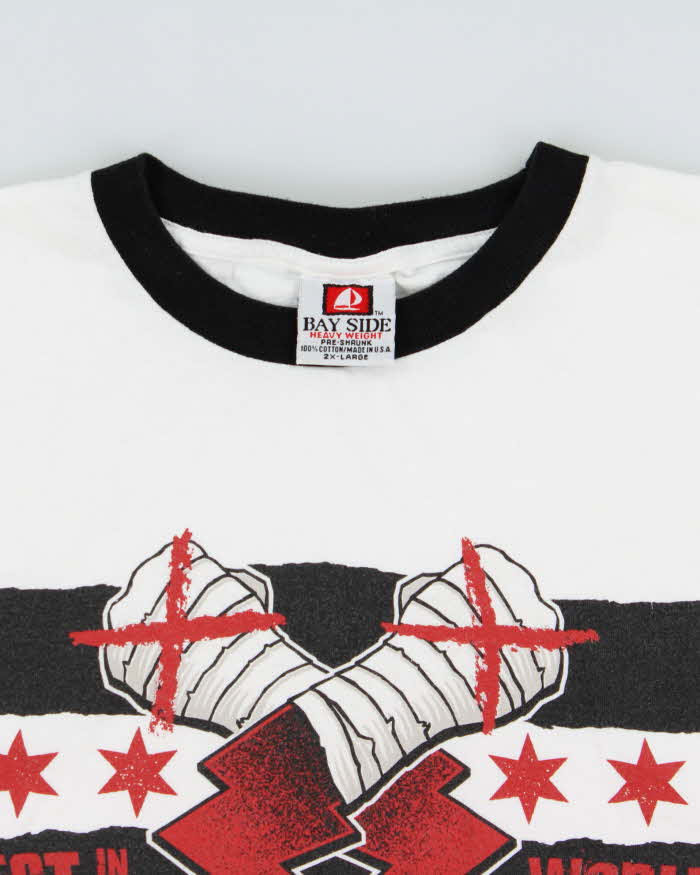 Vintage 1990s AEW Best In The World Heavyweight Bayside Made In USA Crewneck Ringer T-Shirt - XXL