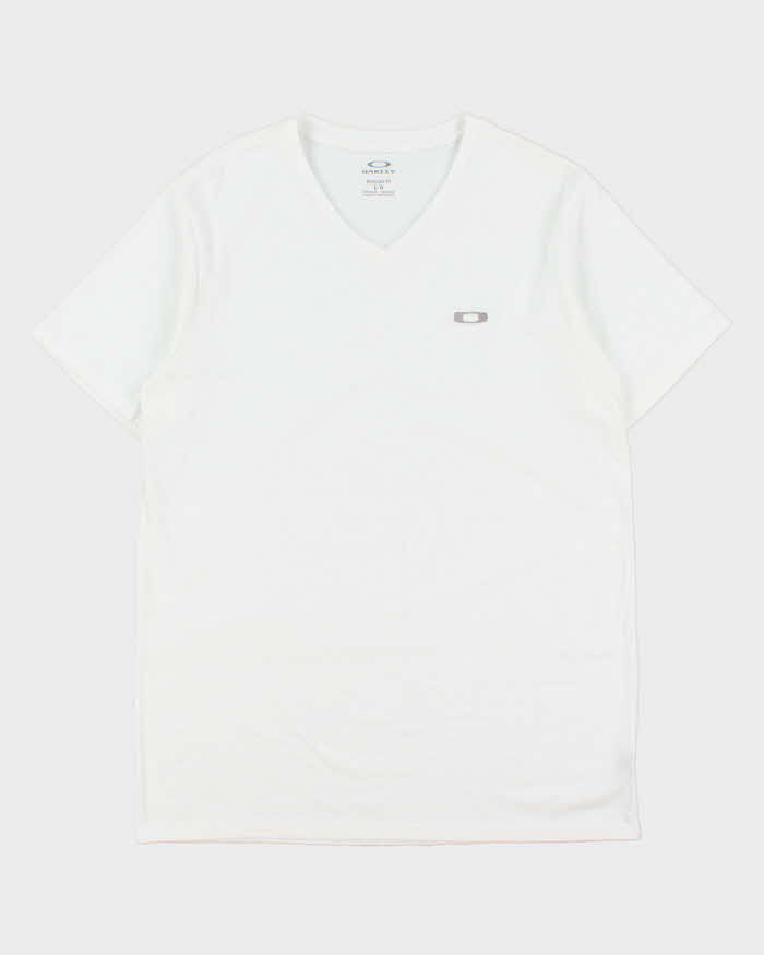 Vintage Oakley Embroidered O Logo Heavyweight V-Neck T-Shirt - L