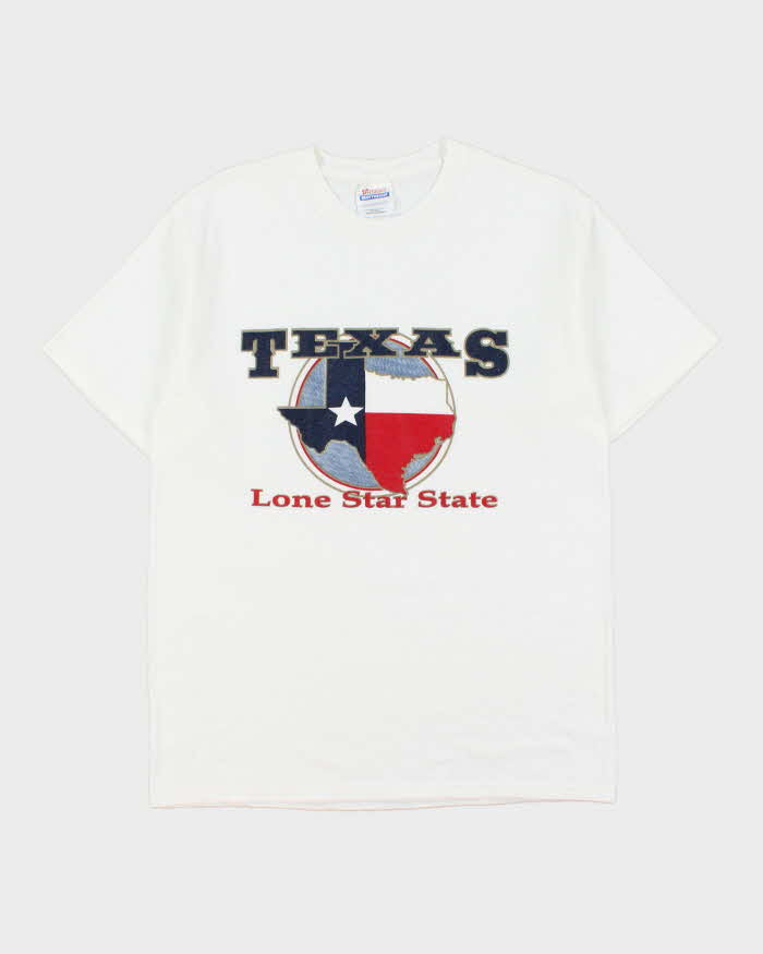 Vintage '00 Y2K Texas Lone Star State Hanes Heavyweight Crewneck T-Shirt - M