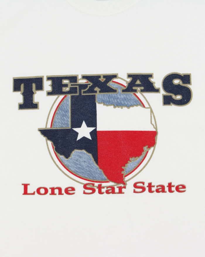 Vintage '00 Y2K Texas Lone Star State Hanes Heavyweight Crewneck T-Shirt - M