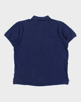 Vintage Polo Ralph Lauren Navy Embroidered Spell Out Classic Fit Short Sleeve Polo Shirt - M