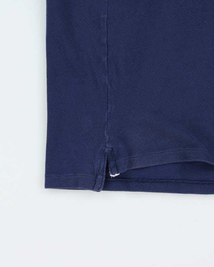 Vintage Polo Ralph Lauren Navy Embroidered Spell Out Classic Fit Short Sleeve Polo Shirt - M