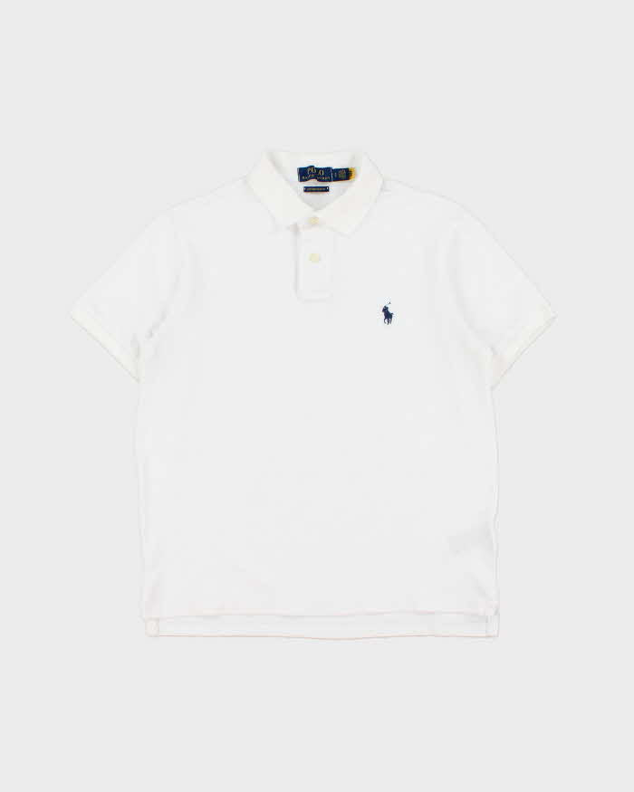 Vintage Polo Ralph Lauren White Custom Slim Fit Short Sleeve Polo Shirt - S
