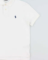 Vintage Polo Ralph Lauren White Custom Slim Fit Short Sleeve Polo Shirt - S
