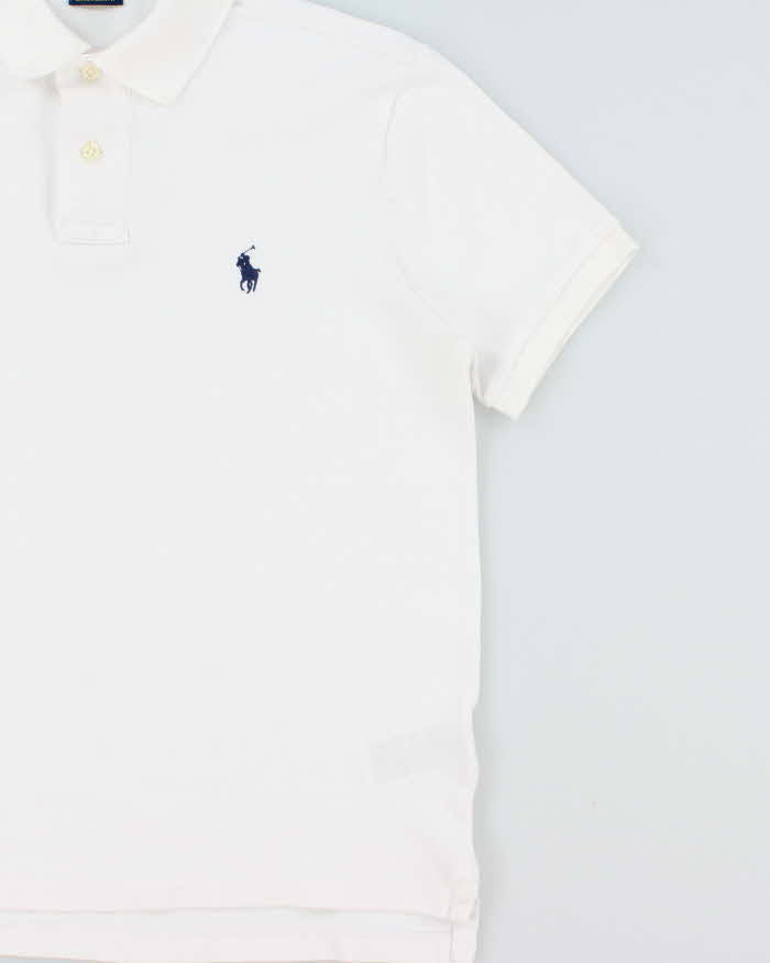Vintage Polo Ralph Lauren White Custom Slim Fit Short Sleeve Polo Shirt - S