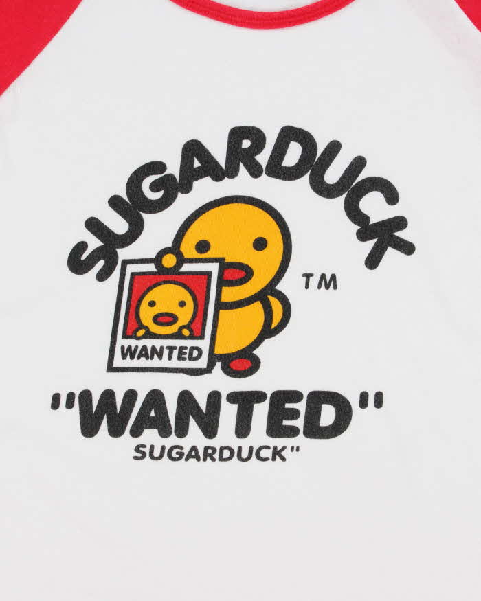 Vintage Y2K 00s Sugarduck 'Wanted' Crewneck Raglan T-Shirt - M