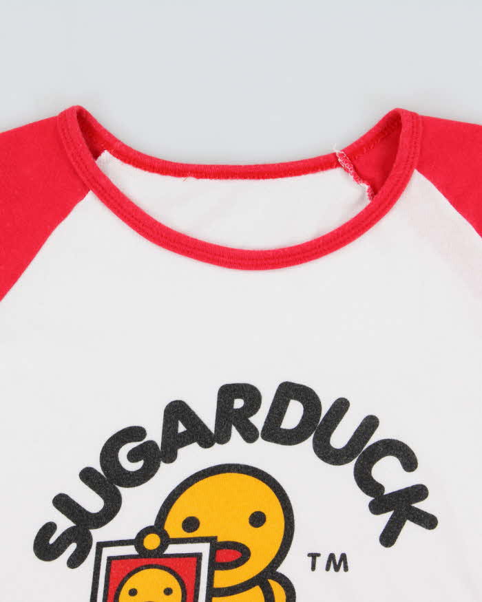 Vintage Y2K 00s Sugarduck 'Wanted' Crewneck Raglan T-Shirt - M