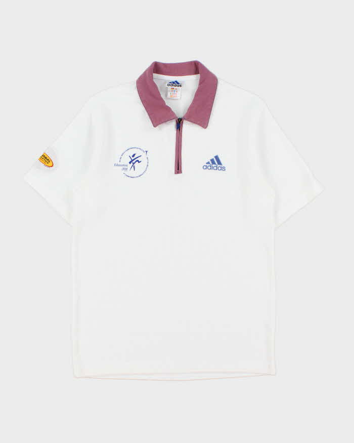 Vintage 2001 Adidas IAAF Athletics World Championships Embroidered Short Sleeve Waffle Polo Shirt - M