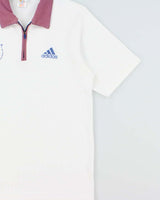 Vintage 2001 Adidas IAAF Athletics World Championships Embroidered Short Sleeve Waffle Polo Shirt - M