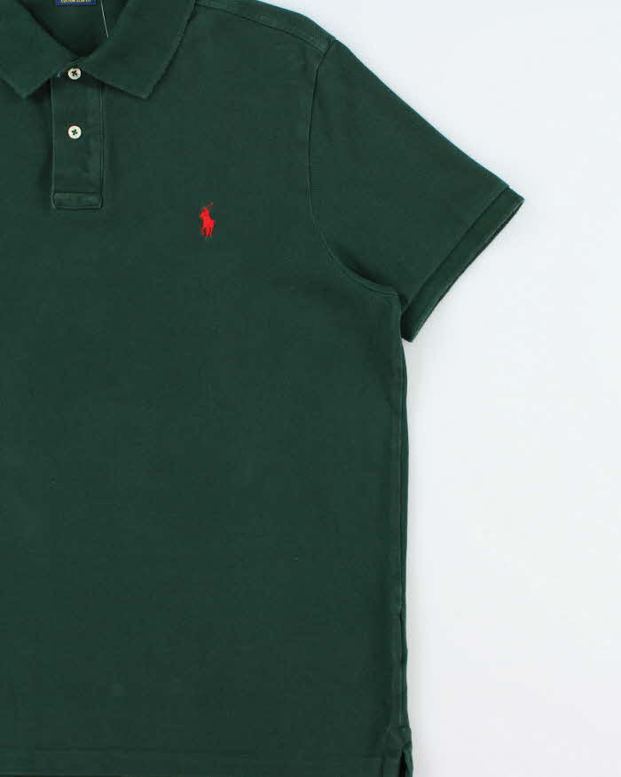 Vintage Polo Ralph Lauren British Racing Green Custom Slim Fit Short Sleeve Polo Shirt - L