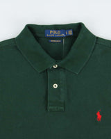 Vintage Polo Ralph Lauren British Racing Green Custom Slim Fit Short Sleeve Polo Shirt - L
