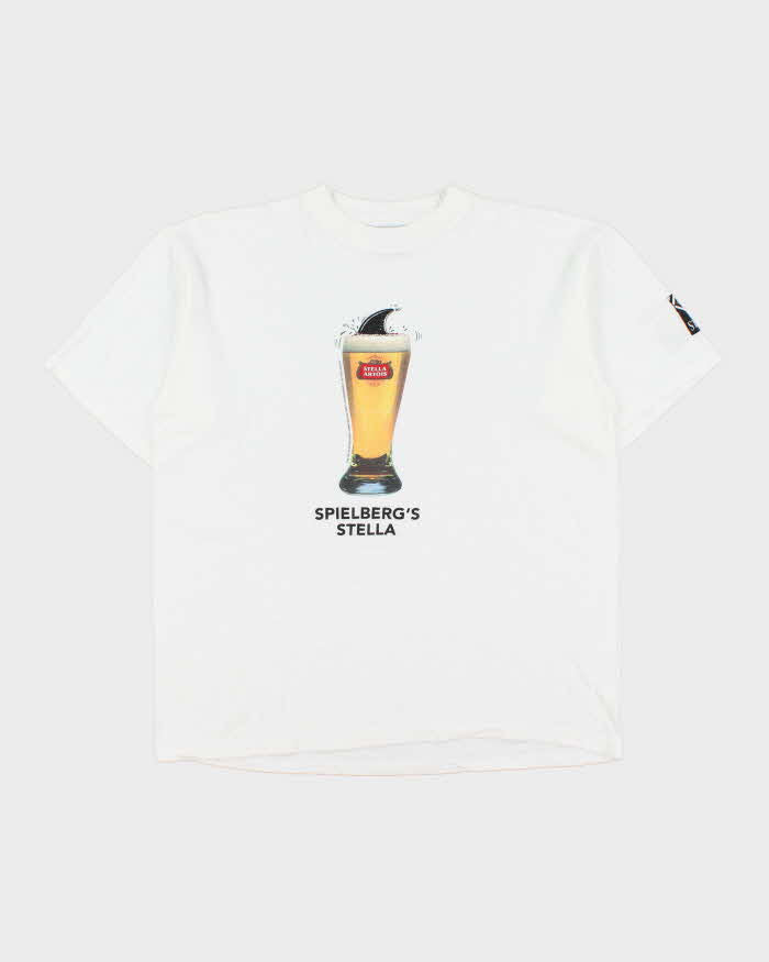 Vintage 1990s Spielberg's Stella Artois Jaws Movie Heavyweight Crewneck T-Shirt - XL