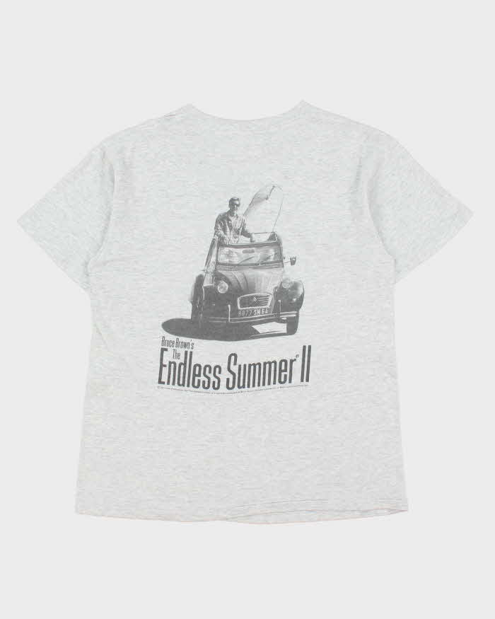 Vintage 1994 Bruce Brown's 'The Endless Summer II' Surfing Doc Grey Marl Heavyweight Made In USA Single Stitch Crewneck T-Shirt - L