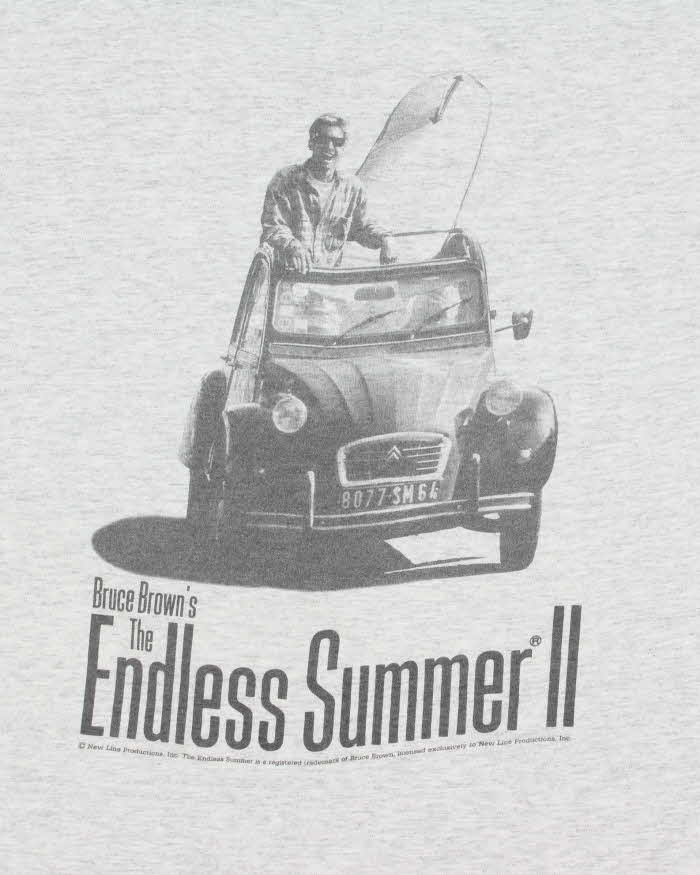 Vintage 1994 Bruce Brown's 'The Endless Summer II' Surfing Doc Grey Marl Heavyweight Made In USA Single Stitch Crewneck T-Shirt - L