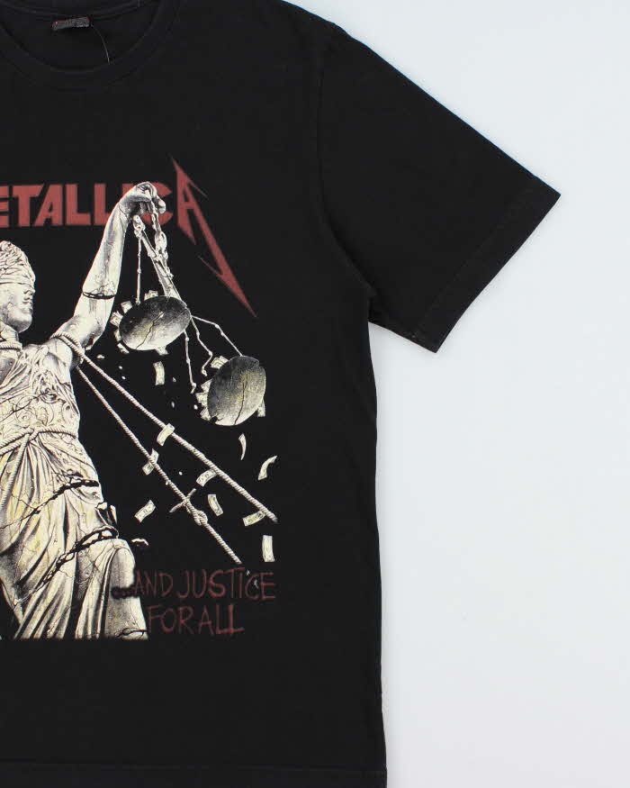 Vintage Y2K 00s Metallica And Justice For All Heavyweight Bomber Tag Crewneck T-Shirt - L