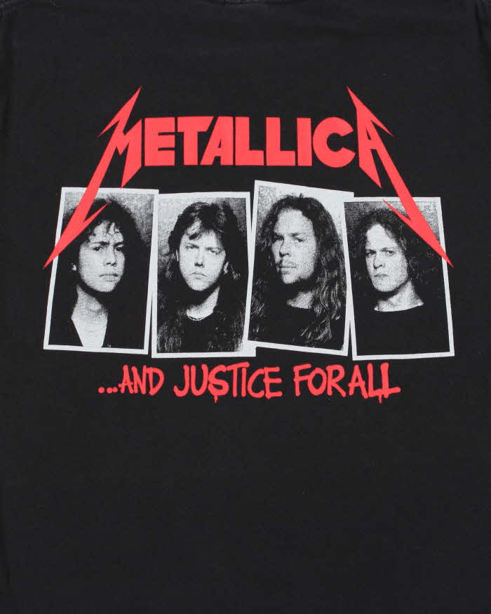 Vintage Y2K 00s Metallica And Justice For All Heavyweight Bomber Tag Crewneck T-Shirt - L