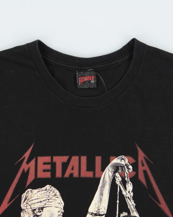 Vintage Y2K 00s Metallica And Justice For All Heavyweight Bomber Tag Crewneck T-Shirt - L
