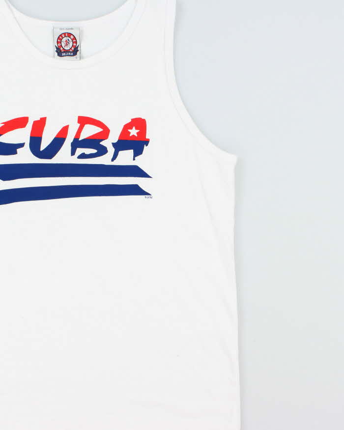Vintage 1990s Cuba Spell Out Heavyweight Tank Top Vest - L