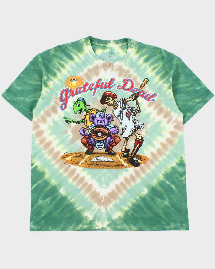Vintage Liquid Blue Grateful Dead '94 Heavyweight Tie-Dye Baseball Crewneck T-Shirt - XL
