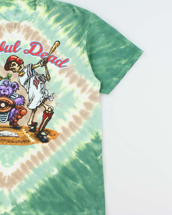 Vintage Liquid Blue Grateful Dead '94 Heavyweight Tie-Dye Baseball Crewneck T-Shirt - XL