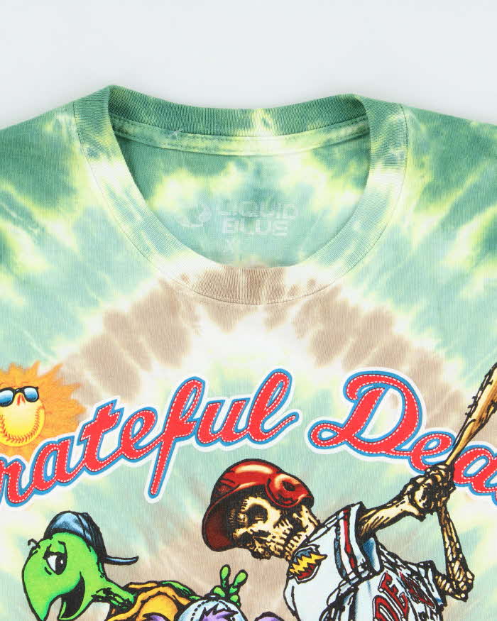 Vintage Liquid Blue Grateful Dead '94 Heavyweight Tie-Dye Baseball Crewneck T-Shirt - XL
