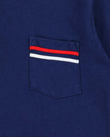 Vintage 1980s Domville Navy Single Stitch Short Sleeve Pocket Polo Shirt - L