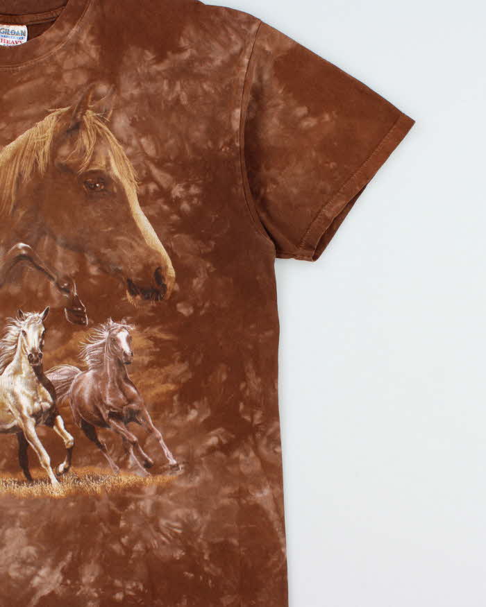 Vintage 1998 Tie-Dye Stallions Heavyweight Gildan Made In Canada Crewneck T-Shirt - XL