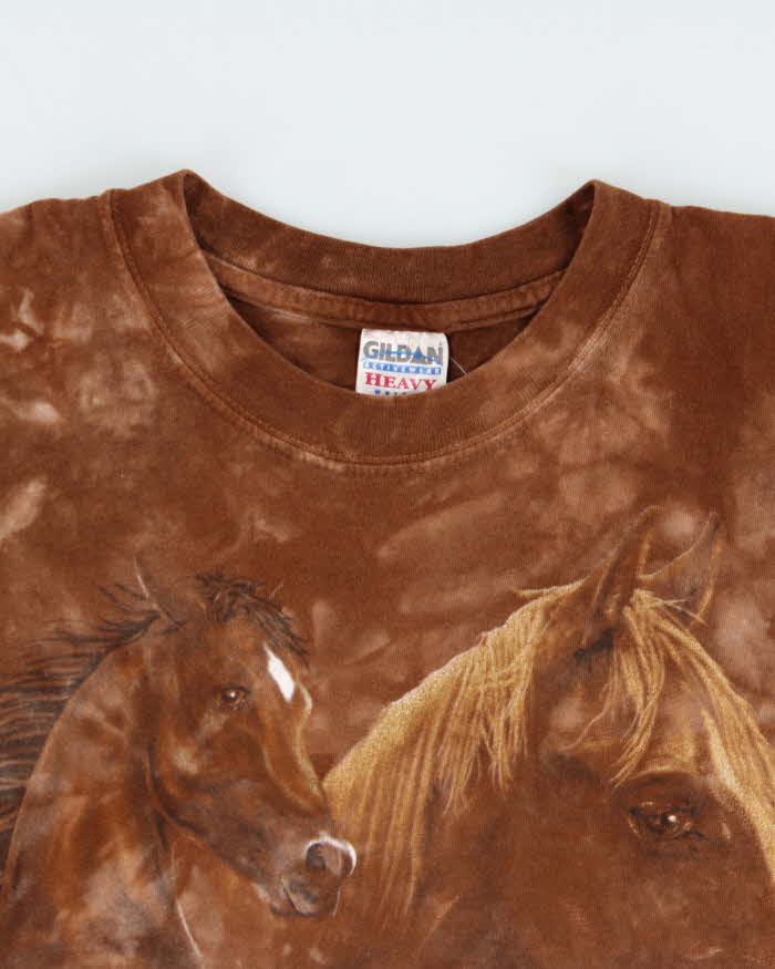 Vintage 1998 Tie-Dye Stallions Heavyweight Gildan Made In Canada Crewneck T-Shirt - XL