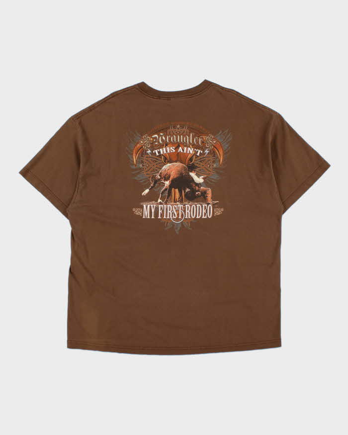 Vintage Y2K 00s Wrangler Heavyweight 'This Ain't My First Rodeo' Crewneck T-Shirt - XXL
