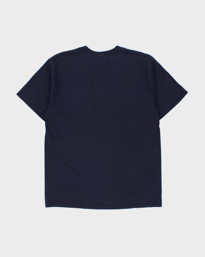 Vintage '02 Y2K Nike Navy Heavyweight Block Logo Made In Canada Crewneck T-Shirt - L