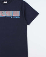 Vintage '02 Y2K Nike Navy Heavyweight Block Logo Made In Canada Crewneck T-Shirt - L