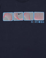 Vintage '02 Y2K Nike Navy Heavyweight Block Logo Made In Canada Crewneck T-Shirt - L