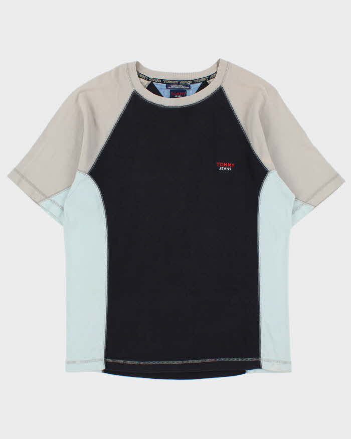Vintage Y2K 00s Tommy Jeans Heavyweight Panel Stitch Crewneck T-Shirt - L