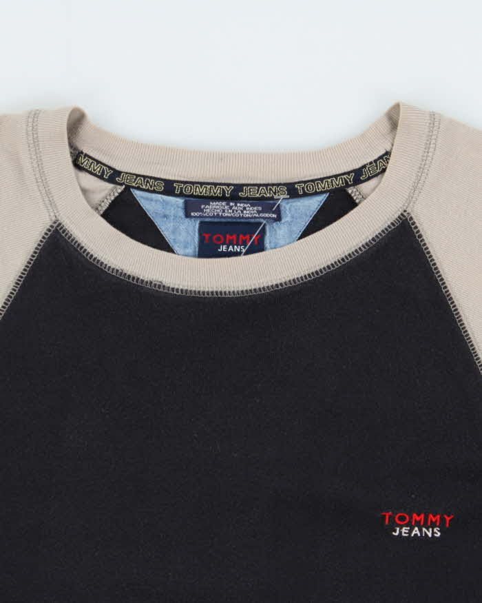 Vintage Y2K 00s Tommy Jeans Heavyweight Panel Stitch Crewneck T-Shirt - L