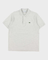 Vintage Lacoste Grey Marl Classic Fit Short Sleeve Polo Shirt - L