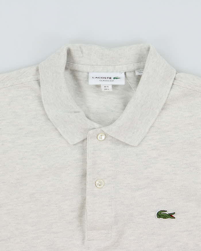 Vintage Lacoste Grey Marl Classic Fit Short Sleeve Polo Shirt - L