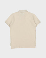 Vintage Y2K 00s Polo Ralph Lauren Marl Beige Custom Fit Short Sleeve Polo Shirt - S
