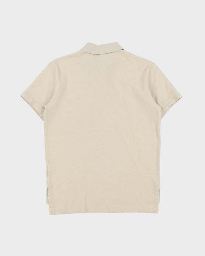 Vintage Y2K 00s Polo Ralph Lauren Marl Beige Custom Fit Short Sleeve Polo Shirt - S