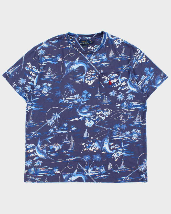 Vintage Polo Ralph Lauren Hawaiian Single Stitch Classic Fit Crewneck Pocket T-Shirt - L