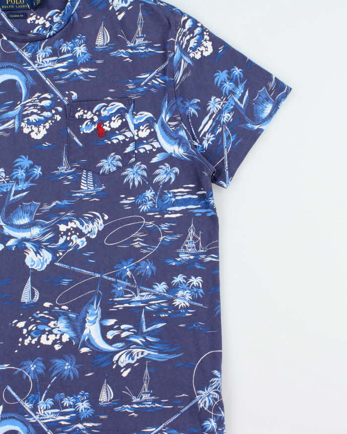 Vintage Polo Ralph Lauren Hawaiian Single Stitch Classic Fit Crewneck Pocket T-Shirt - L