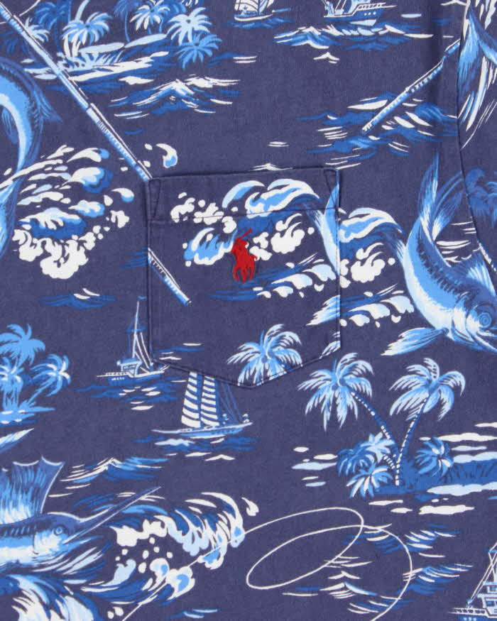 Vintage Polo Ralph Lauren Hawaiian Single Stitch Classic Fit Crewneck Pocket T-Shirt - L