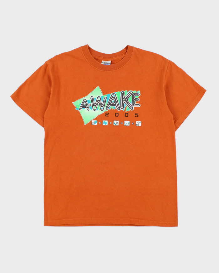 Vintage '05 Y2K Awake Terracotta Heavyweight Ultra Gildan Crewneck T-Shirt - M
