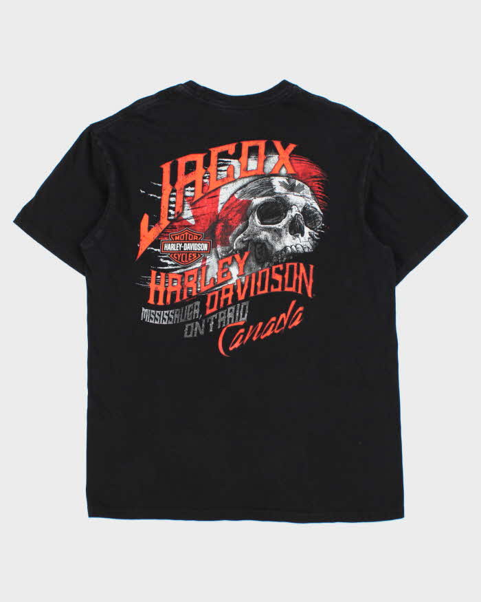 Vintage Harley Davidson Jacox Mississauga Ontario Heavyweight Crewneck T-Shirt - L