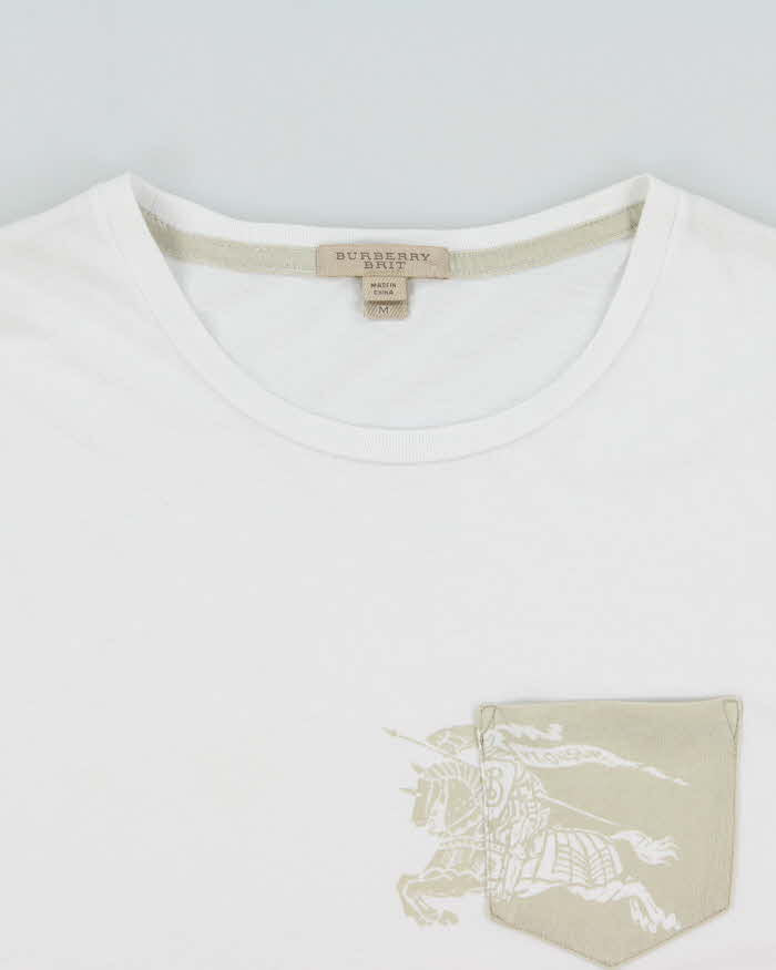 Vintage Burberry Brit Prosum Pocket Single Stitch Crewneck T-Shirt - M
