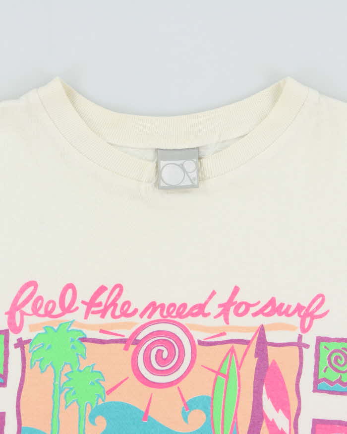 Vintage 1990s Ocean Pacific 'Feel The Need To Surf' Heavyweight Made In USA Single Stitch Crewneck T-Shirt - L