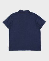 Vintage Polo Ralph Lauren Navy Marl Custom Slim Fit Short Sleeve Polo Shirt - L