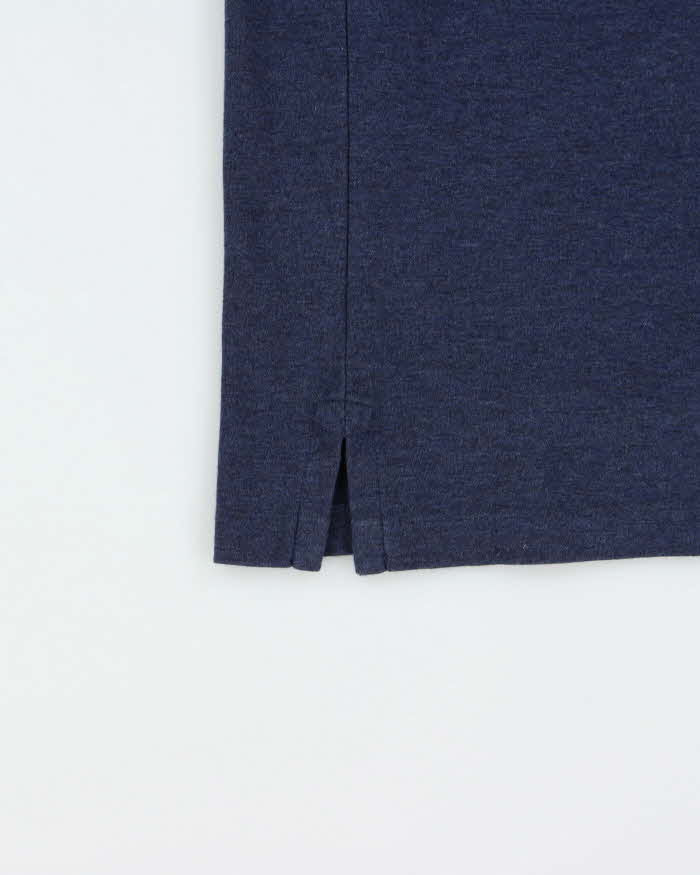 Vintage Polo Ralph Lauren Navy Marl Custom Slim Fit Short Sleeve Polo Shirt - L