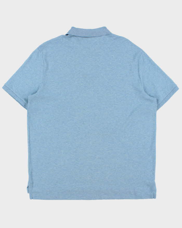 Vintage Polo Ralph Lauren Sky Blue Marl Soft Cotton Classic Fit Short Sleeve Polo-Shirt - L