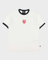 Vintage Quiksilver Heavyweight Devil Cross Crewneck Ringer T-Shirt - M