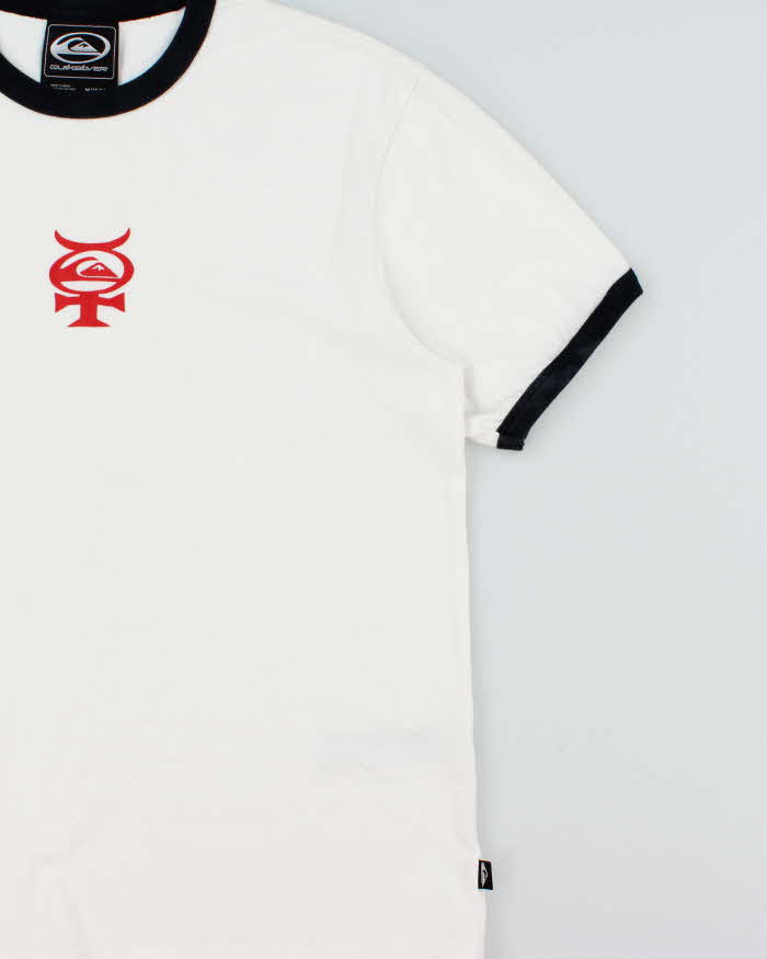 Vintage Quiksilver Heavyweight Devil Cross Crewneck Ringer T-Shirt - M